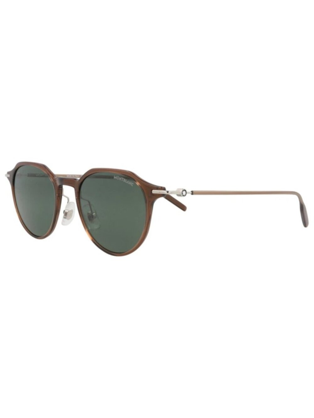 New Montblanc Women's Sunglasses Round Oval Injection Frame Mens Brown Silver